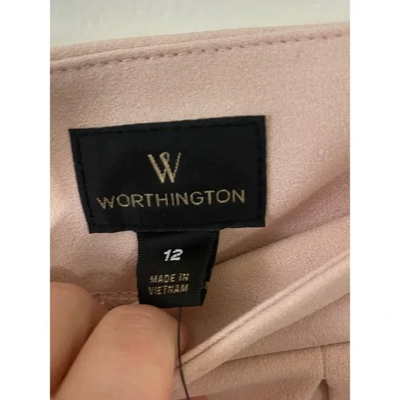 Worthington Rose Smoke Pink A-Line Pleated Knee Length Skirt Womens 12 - Picture 5 of 6
